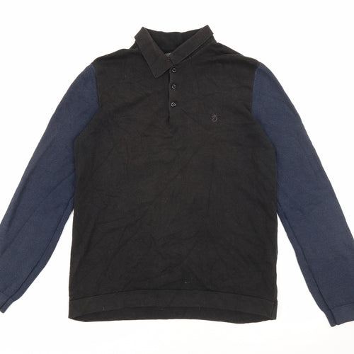 Peter Werth Mens Blue  Acrylic  Polo Size M Collared Button