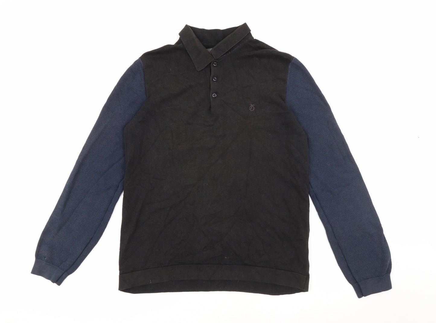 Peter Werth Mens Blue  Acrylic  Polo Size M Collared Button