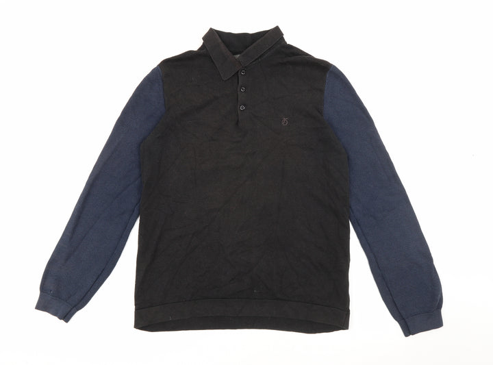 Peter Werth Mens Blue  Acrylic  Polo Size M Collared Button
