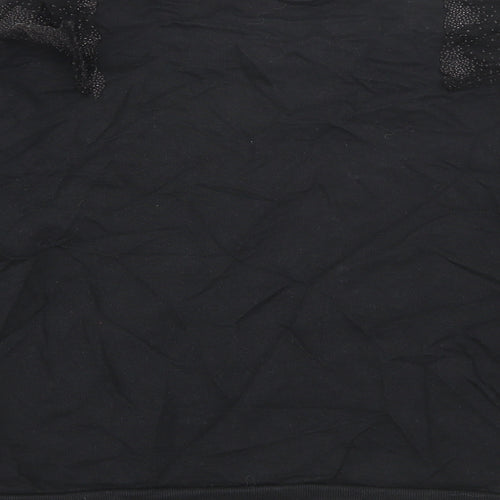 TU Girls Black  Cotton Pullover Sweatshirt Size 12 Years   - Star