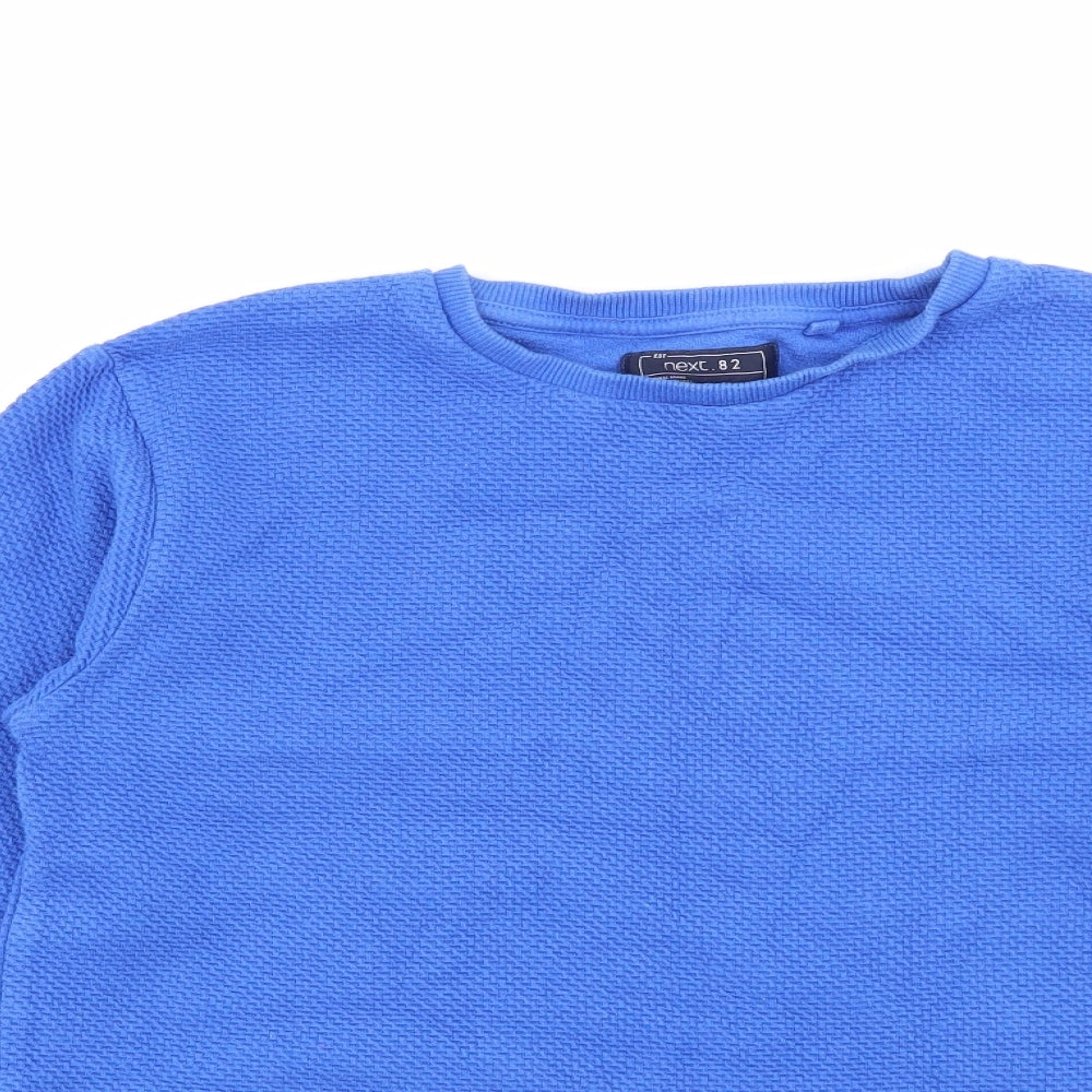 NEXT Boys Blue Crew Neck  Cotton Pullover Jumper Size 11 Years