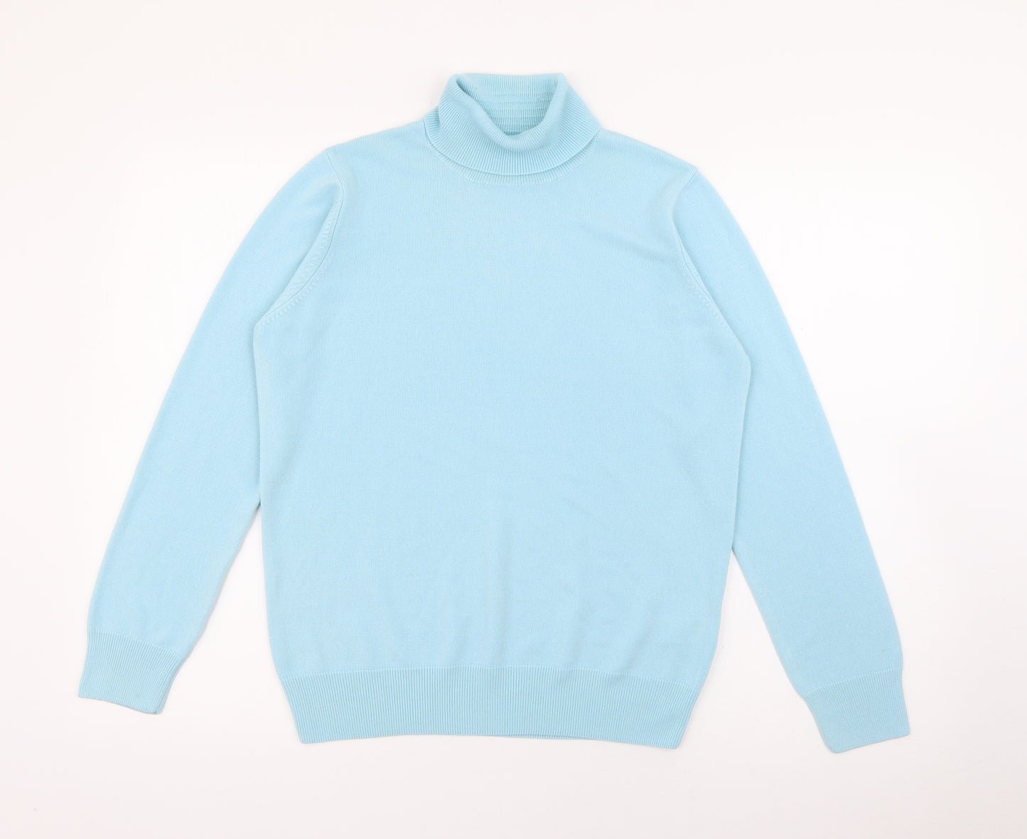 Marks and Spencer Womens Blue Roll Neck  Acrylic Pullover Jumper Size 12