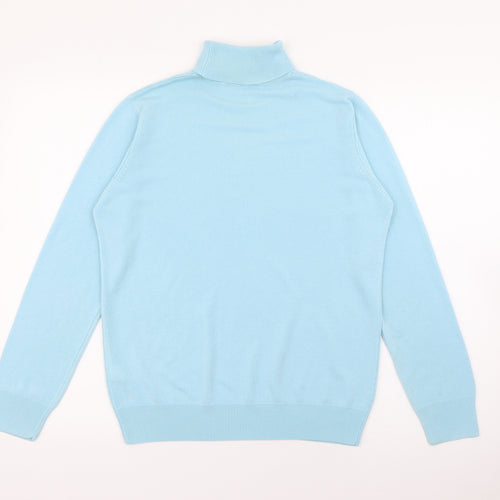 Marks and Spencer Womens Blue Roll Neck  Acrylic Pullover Jumper Size 12