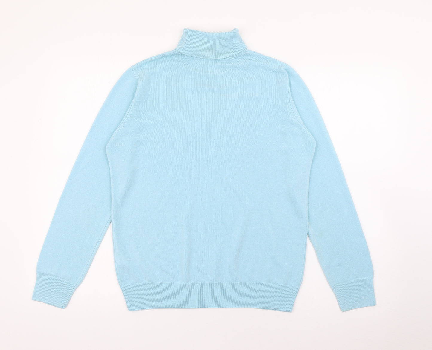 Marks and Spencer Womens Blue Roll Neck  Acrylic Pullover Jumper Size 12