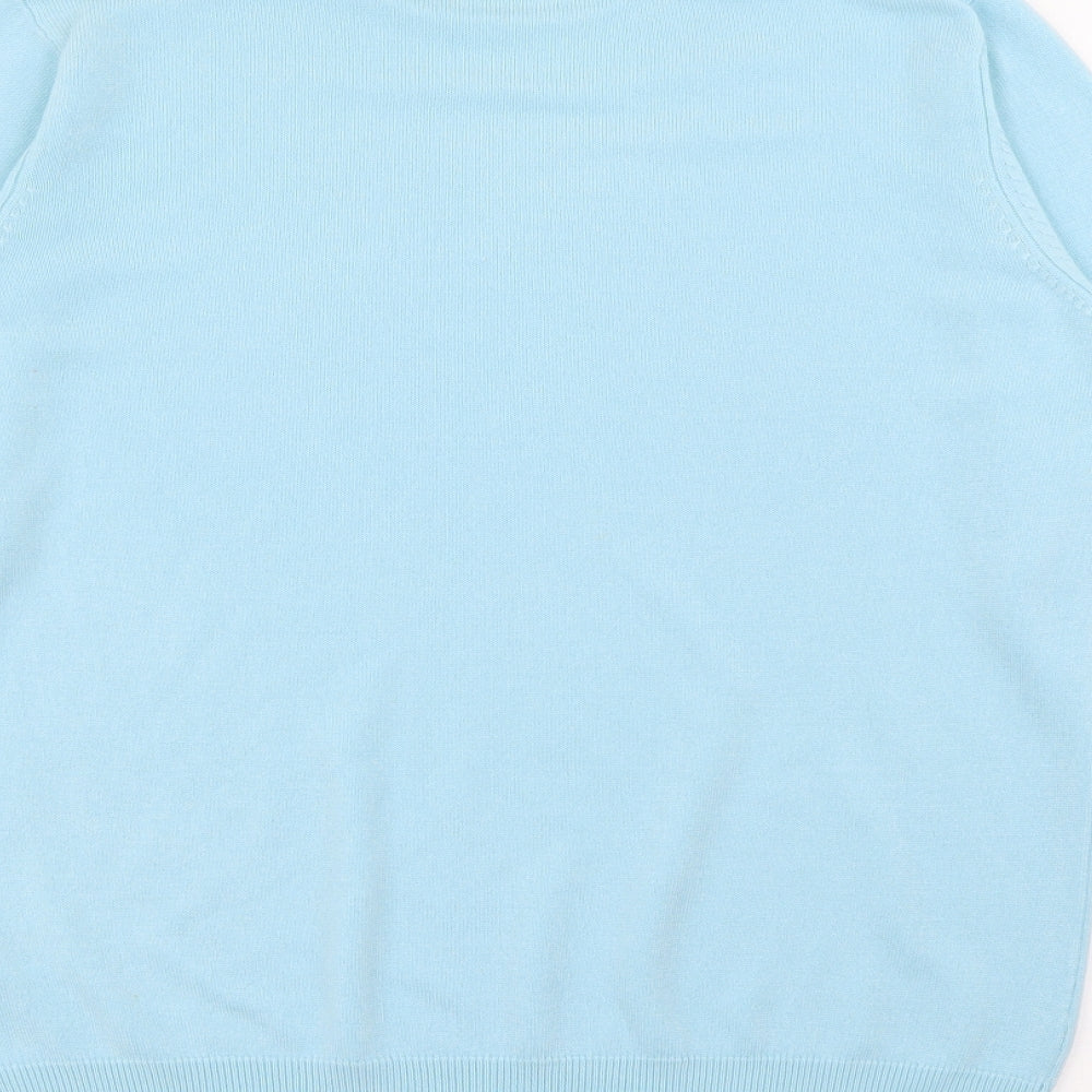 Marks and Spencer Womens Blue Roll Neck  Acrylic Pullover Jumper Size 12