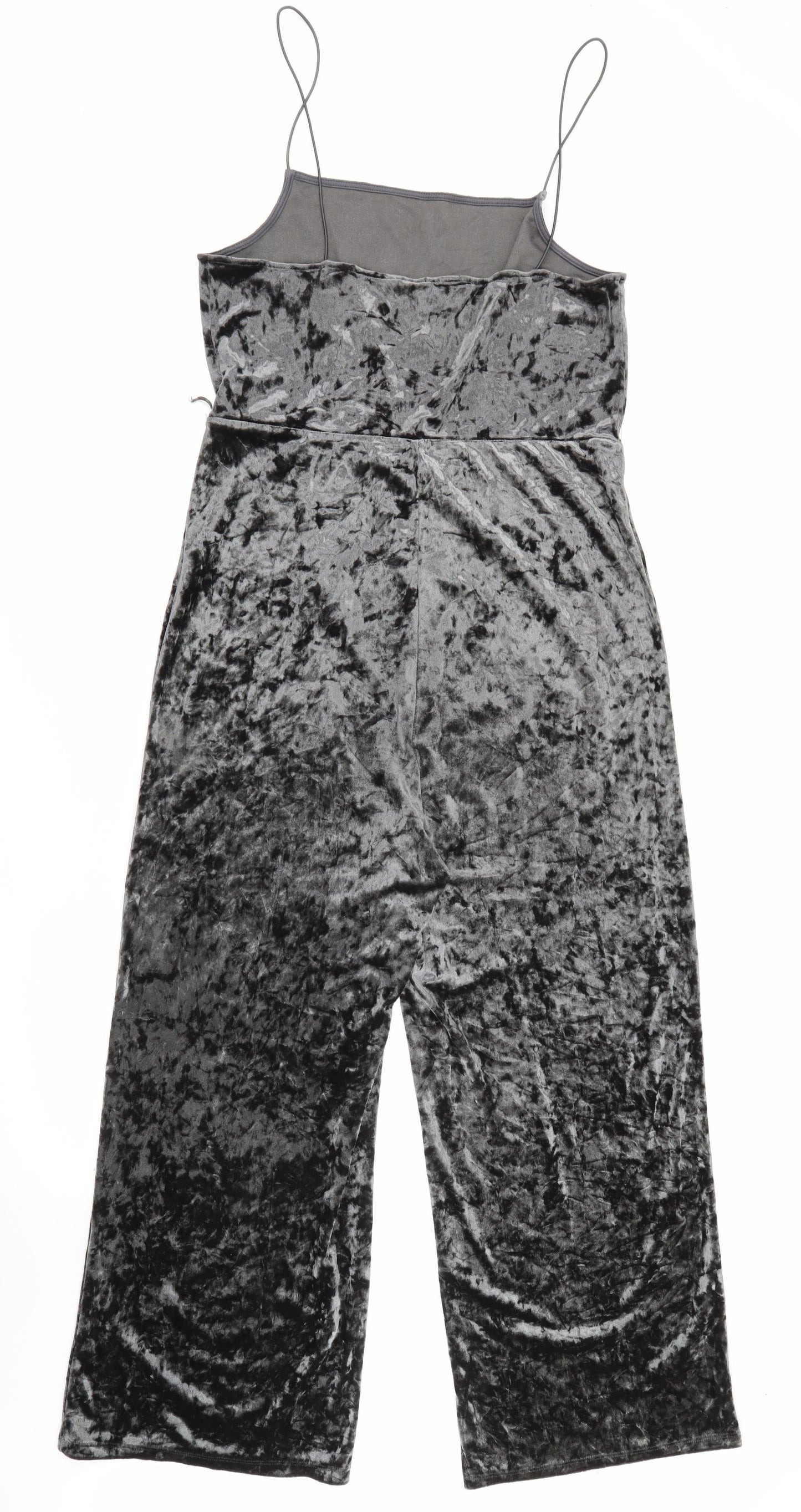 Topshop Womens Grey  Polyester Jumpsuit One-Piece Size 12 L25 in