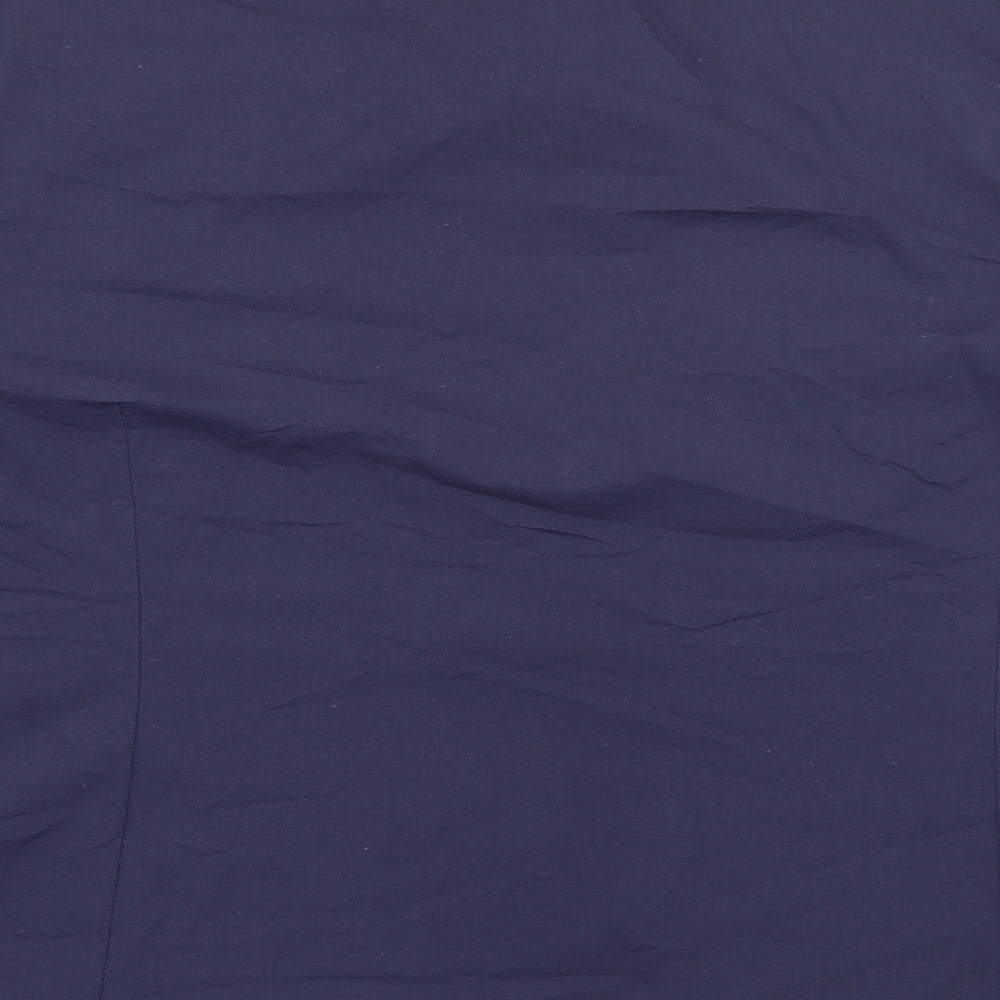 Marks and Spencer Womens Blue  Cotton Basic Button-Up Size 24 Collared