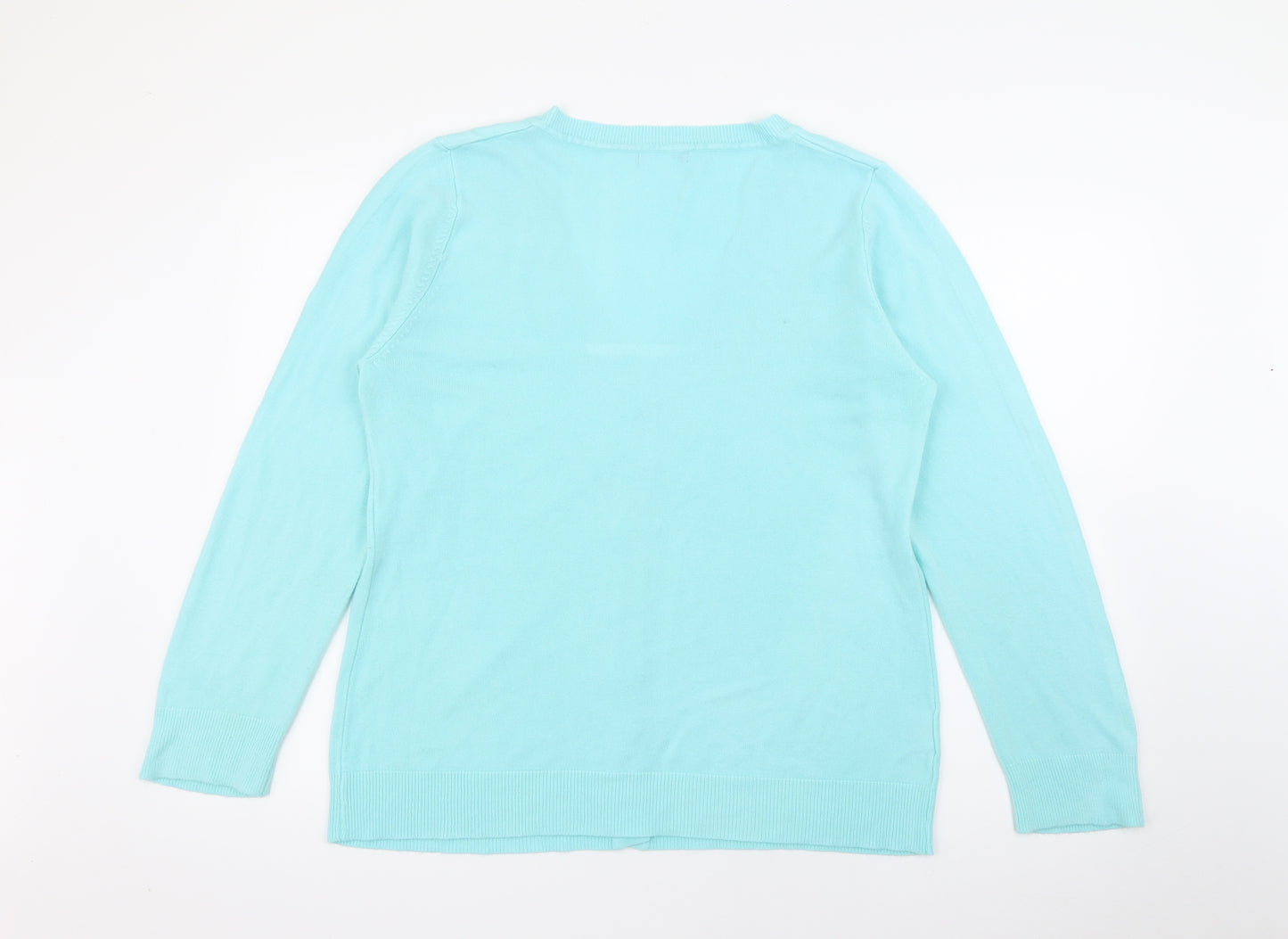 Papaya Womens Blue V-Neck  Acrylic Cardigan Jumper Size 20