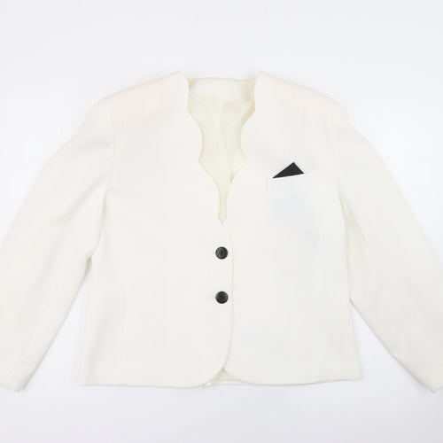 Preworn Womens White   Jacket  Size 14  Button