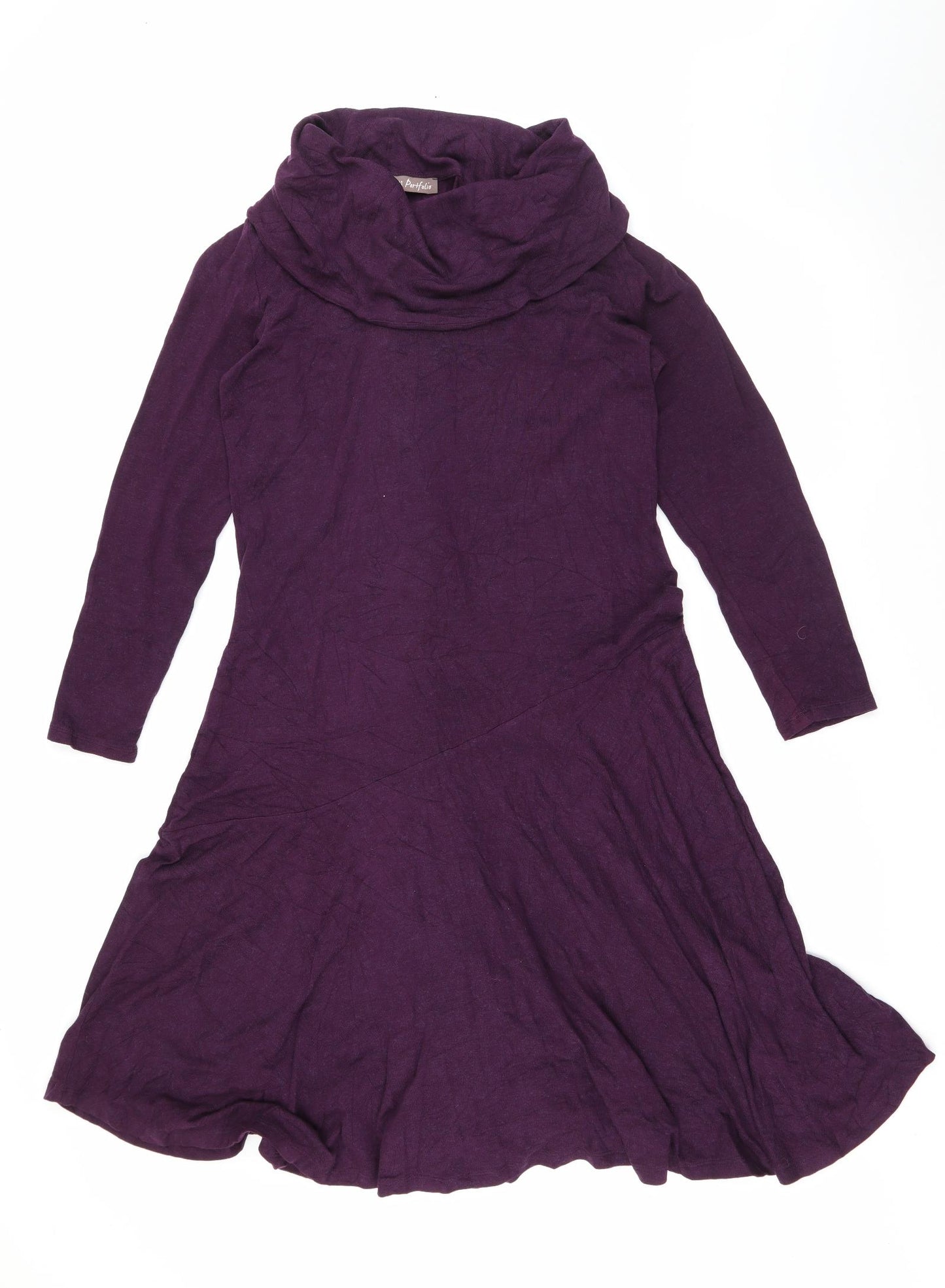 Marks and Spencer Womens Purple  Polyester Fit & Flare  Size 18  Roll Neck