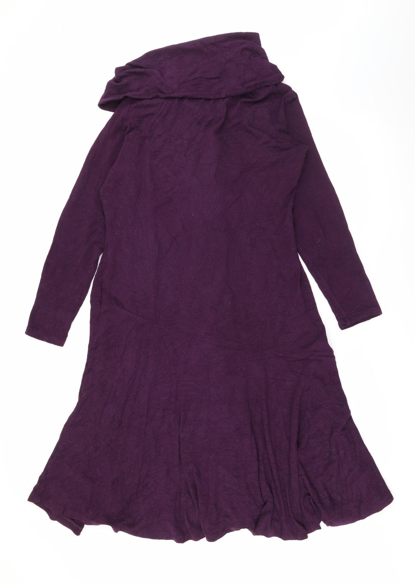 Marks and Spencer Womens Purple  Polyester Fit & Flare  Size 18  Roll Neck