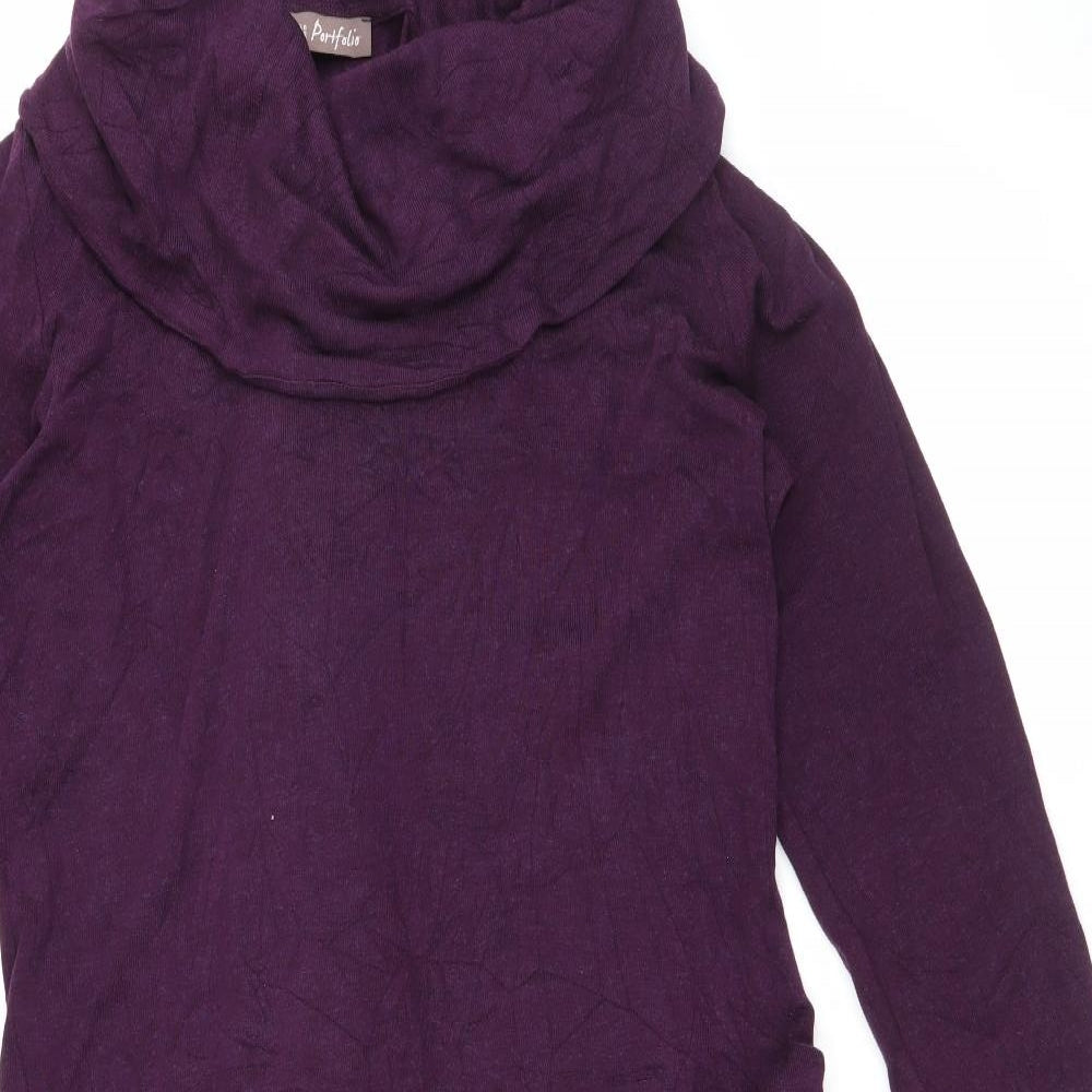 Marks and Spencer Womens Purple  Polyester Fit & Flare  Size 18  Roll Neck