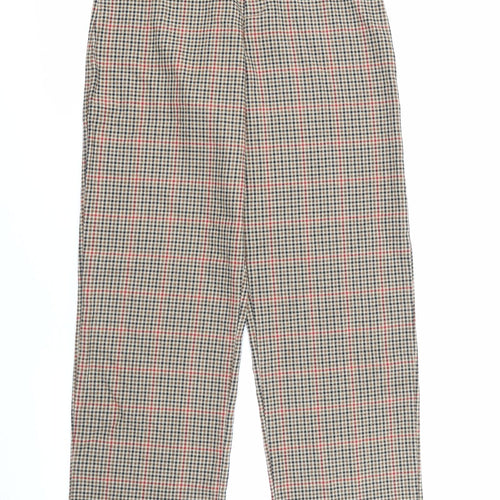 John Galt Womens Beige Plaid Polyester Carrot Trousers Size 25 L28 in Regular Zip