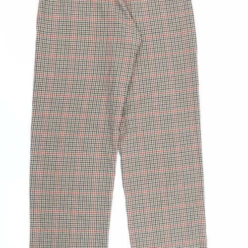 John Galt Womens Beige Plaid Polyester Carrot Trousers Size 25 L28 in Regular Zip