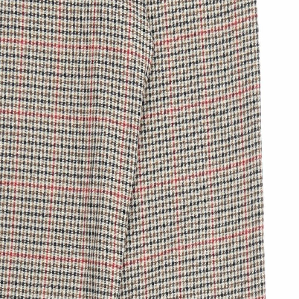 John Galt Womens Beige Plaid Polyester Carrot Trousers Size 25 L28 in Regular Zip