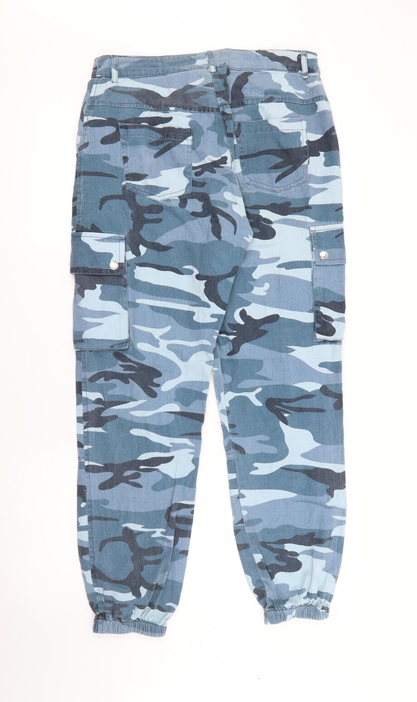 New Look Boys Blue Camouflage Cotton Cargo Trousers Size 14 Years  Regular Zip