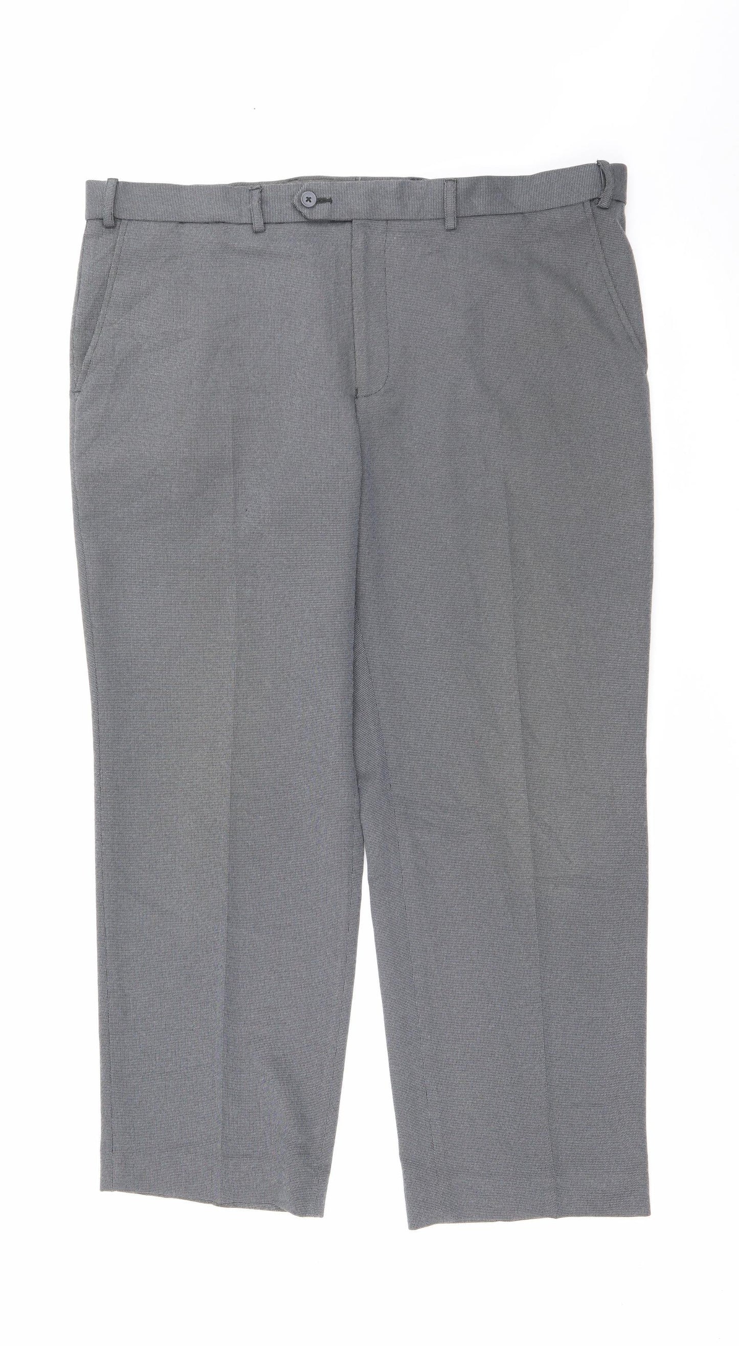 Marks and Spencer Womens Grey  Polyester Carrot Trousers Size 40 in L29 in Regular Zip