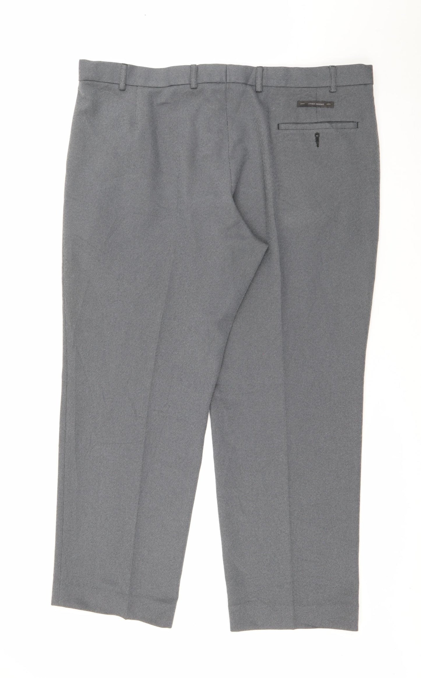 Marks and Spencer Womens Grey  Polyester Carrot Trousers Size 40 in L29 in Regular Zip
