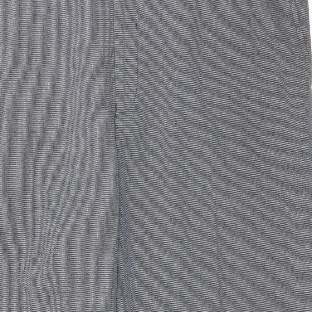 Marks and Spencer Womens Grey  Polyester Carrot Trousers Size 40 in L29 in Regular Zip
