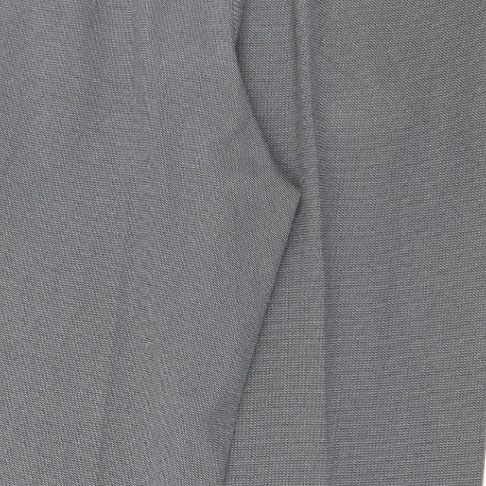 Marks and Spencer Womens Grey  Polyester Carrot Trousers Size 40 in L29 in Regular Zip