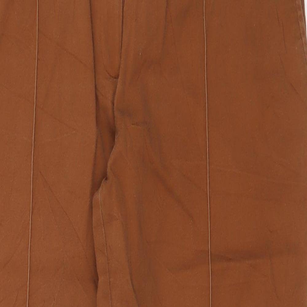 Peacocks Womens Brown  Cotton Chino Trousers Size 10 L26 in Regular Zip