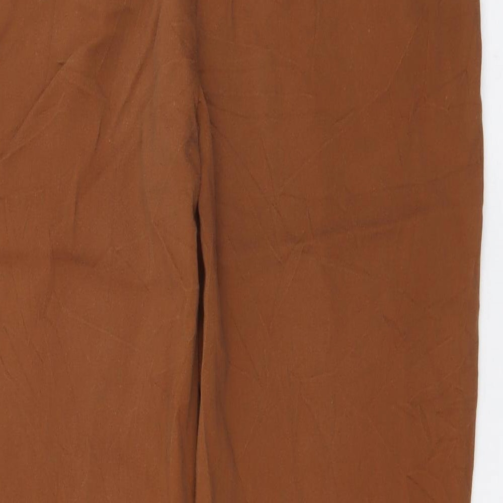 Peacocks Womens Brown  Cotton Chino Trousers Size 10 L26 in Regular Zip