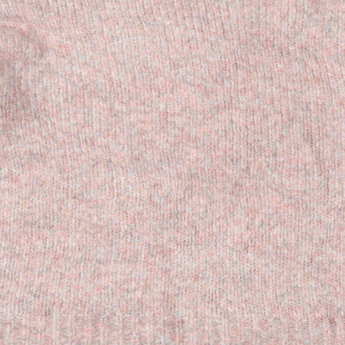 TU Womens Pink V-Neck  Acrylic Pullover Jumper Size S