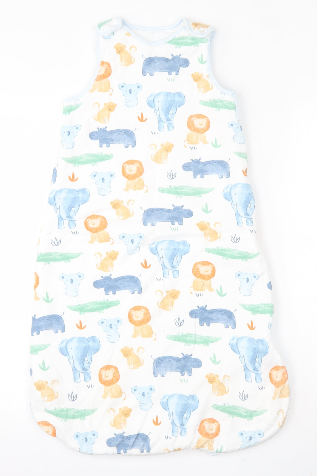 Dunnes Stores Baby White Geometric Cotton Babygrow One-Piece Size 12-18 Months  Snap - Size 12-24 Months