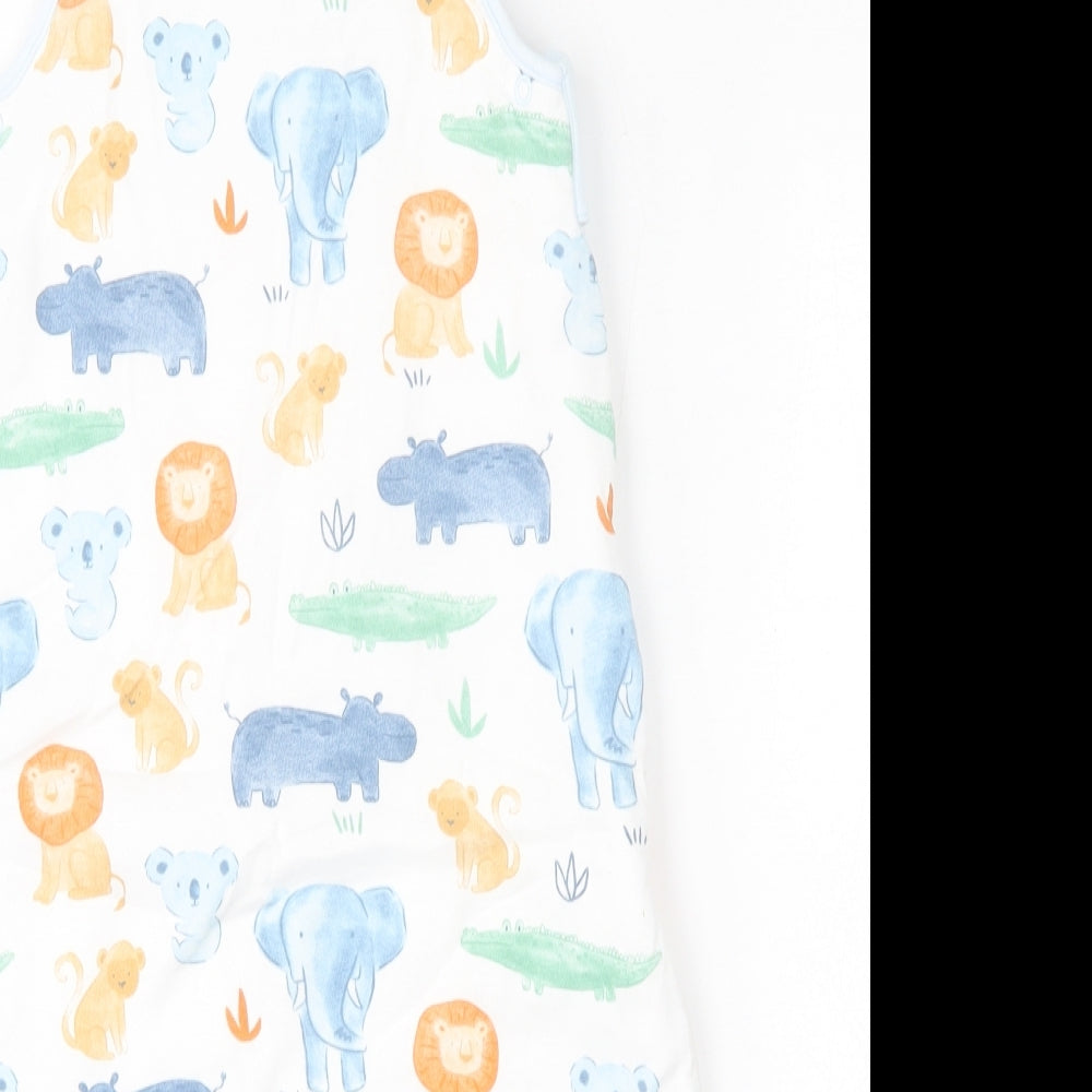 Dunnes Stores Baby White Geometric Cotton Babygrow One-Piece Size 12-18 Months  Snap - Size 12-24 Months