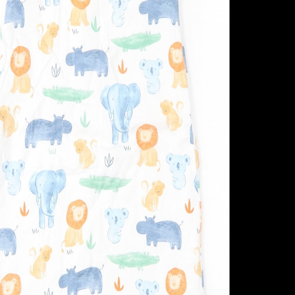 Dunnes Stores Baby White Geometric Cotton Babygrow One-Piece Size 12-18 Months  Snap - Size 12-24 Months