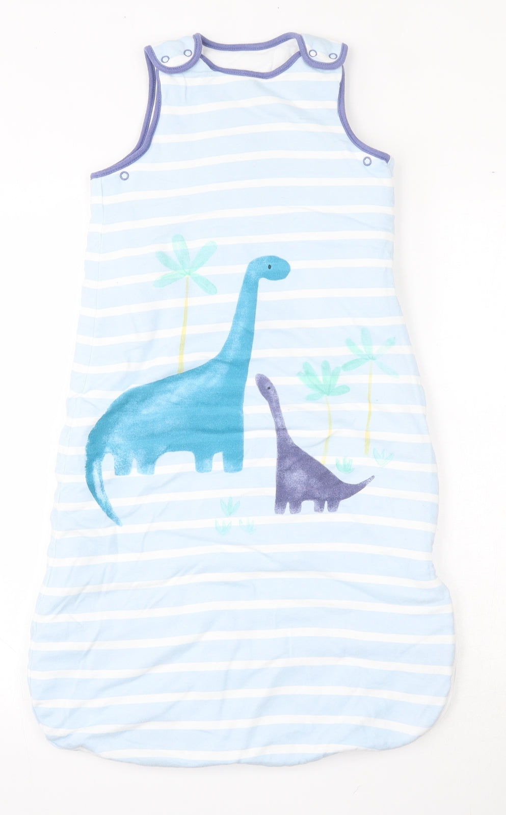 Dunnes Stores Baby Blue Striped Cotton Babygrow One-Piece Size 12 Months  Snap - Size 12-24 Months