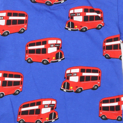 NEXT Boys Blue Geometric 100% Cotton Basic T-Shirt Size 18-24 Months Round Neck