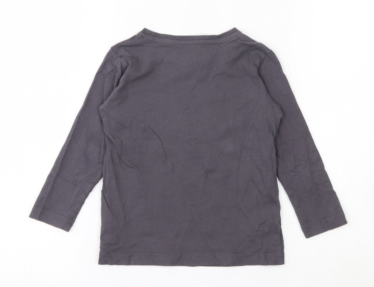 Urban Rascals  Boys Grey  100% Cotton Basic T-Shirt Size 18-24 Months Round Neck