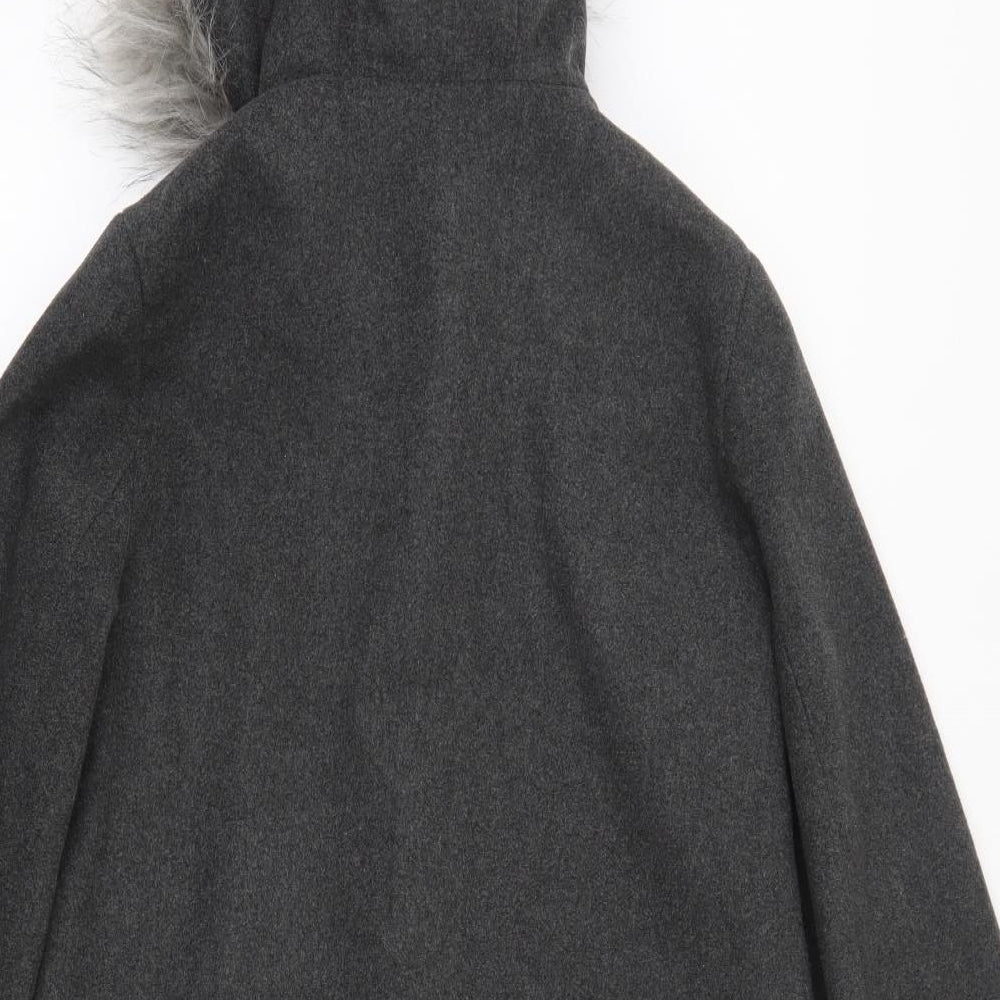 New Look Womens Grey   Parka Jacket Size 8  Zip