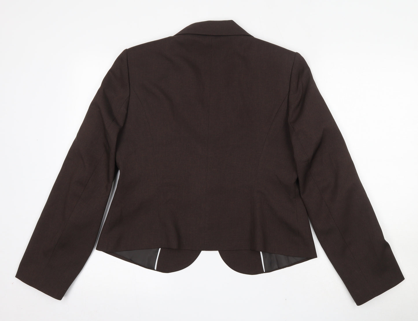 Marks and Spencer Womens Brown  100% Polyester Jacket Suit Jacket Size 14
