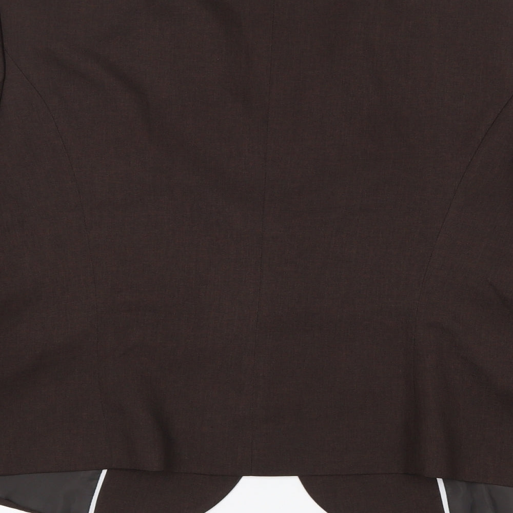 Marks and Spencer Womens Brown  100% Polyester Jacket Suit Jacket Size 14