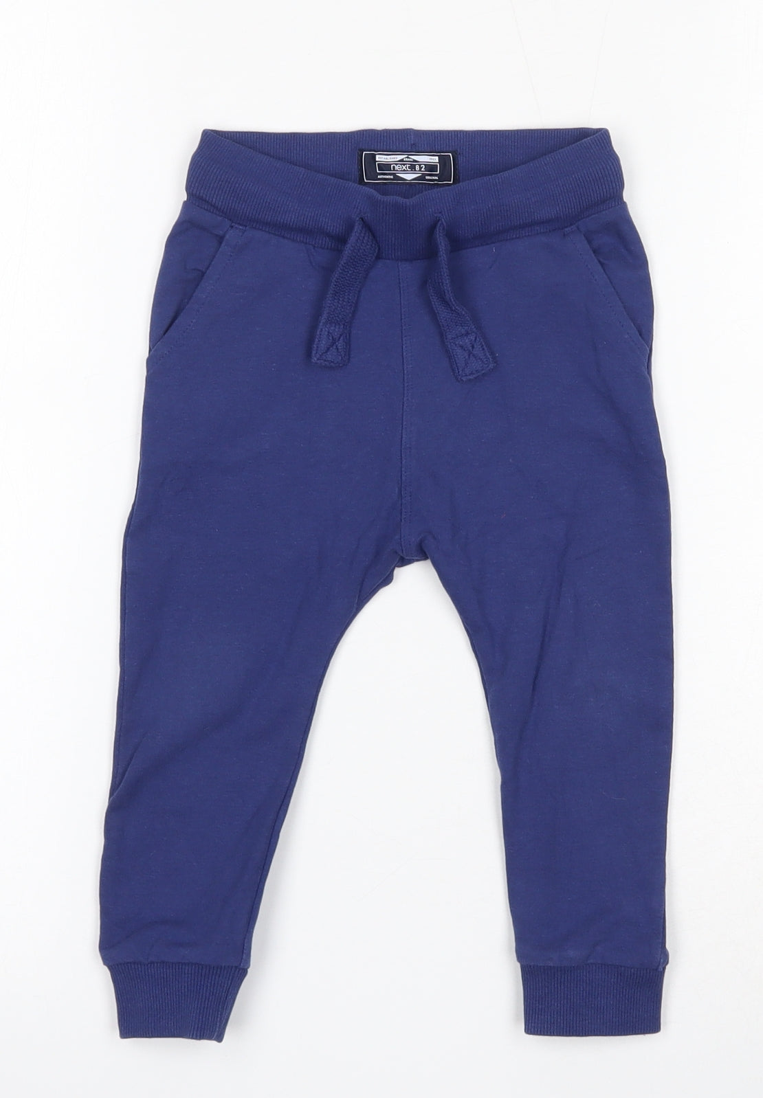 NEXT Boys Blue  Cotton Jogger Trousers Size 18-24 Months  Drawstring