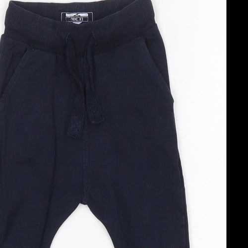NEXT Boys Blue  Cotton Jogger Trousers Size 18-24 Months  Drawstring