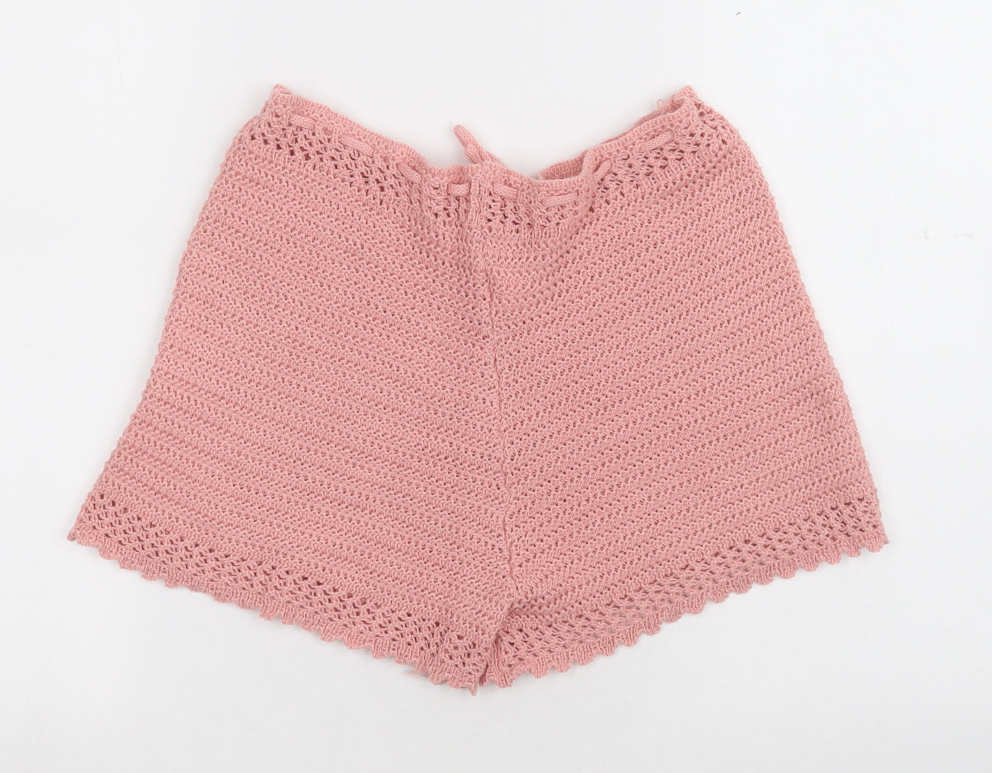 SheIn Womens Pink  100% Acrylic Paperbag Shorts Size S L11.5 in Regular Drawstring