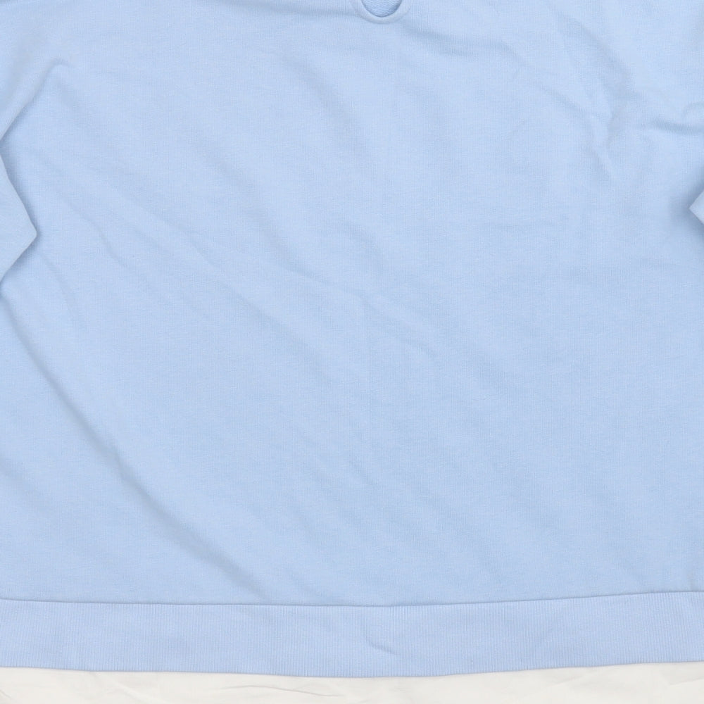 F&F Womens Blue  Cotton Pullover Sweatshirt Size 12  Button - Chicago