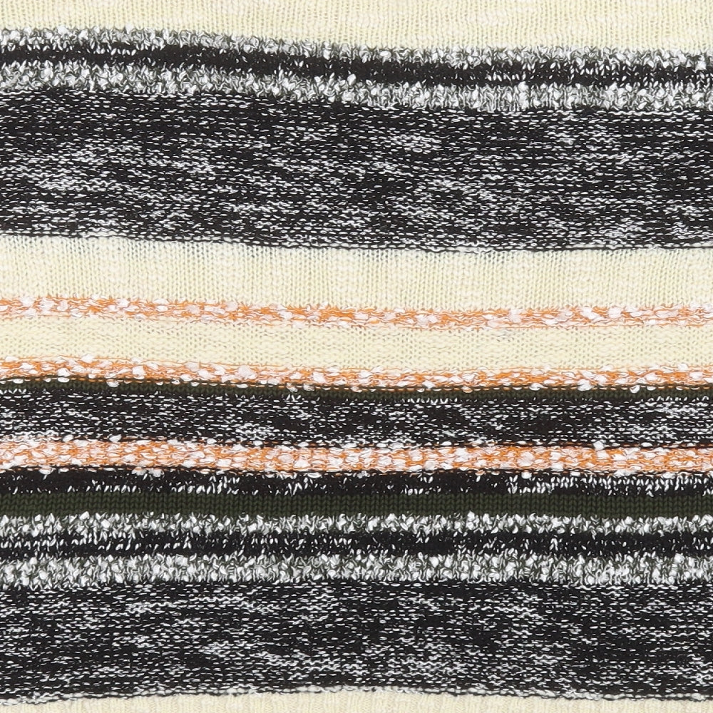 Papaya Womens Multicoloured Round Neck Striped Acrylic Pullover Jumper Size M