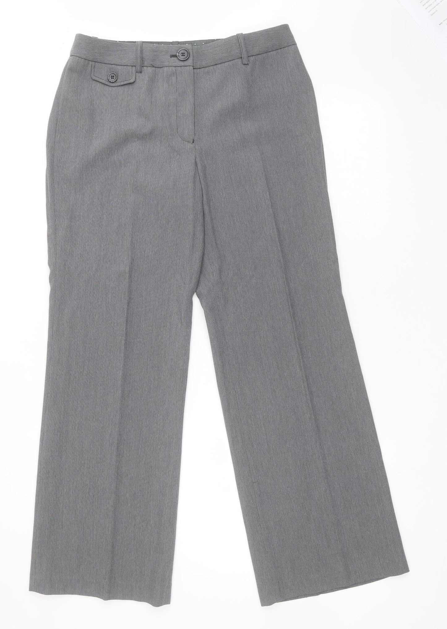 NEXT Womens Grey  Polyester Dress Pants Trousers Size 10 L29 in Regular Zip