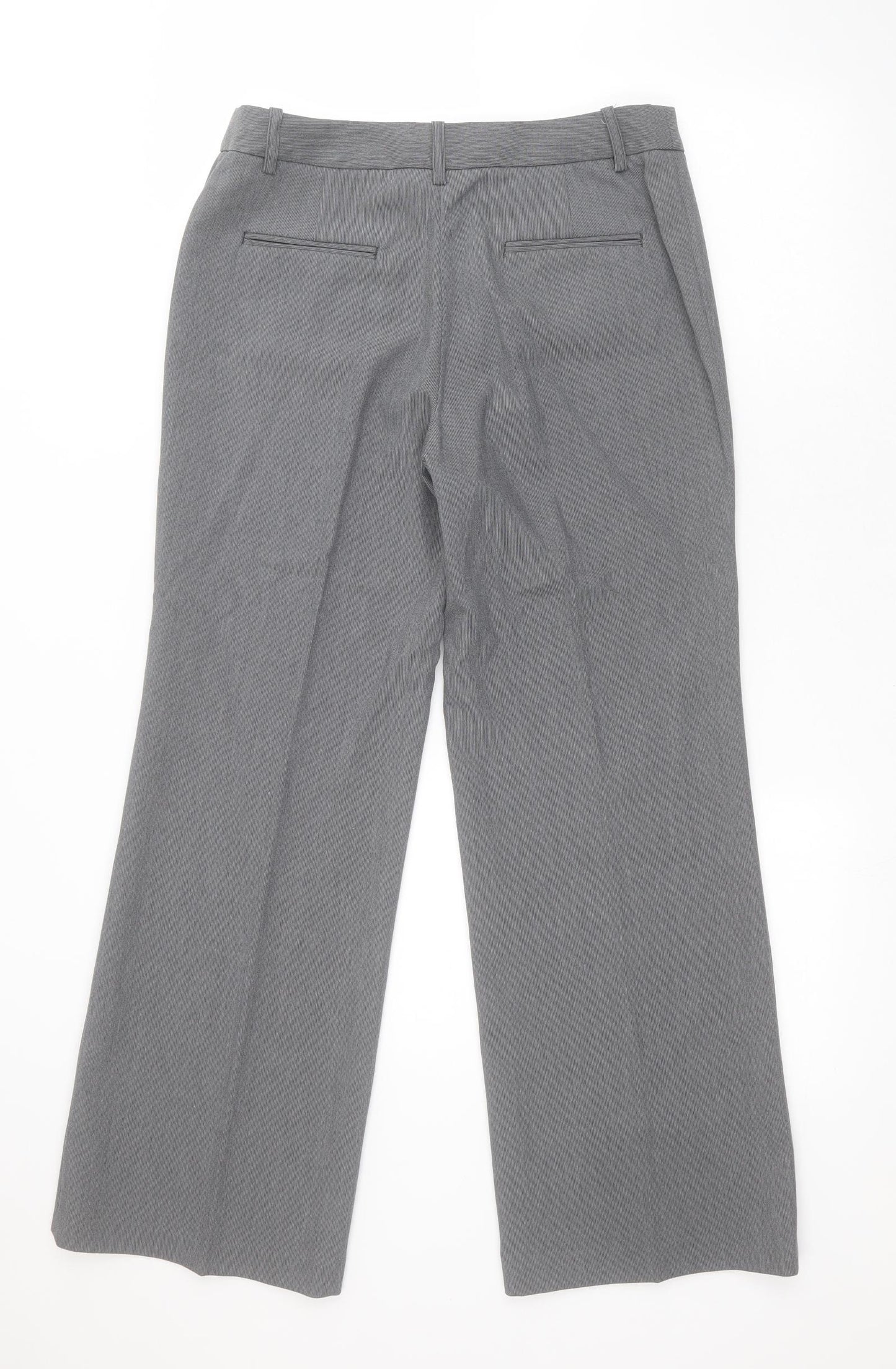 NEXT Womens Grey  Polyester Dress Pants Trousers Size 10 L29 in Regular Zip