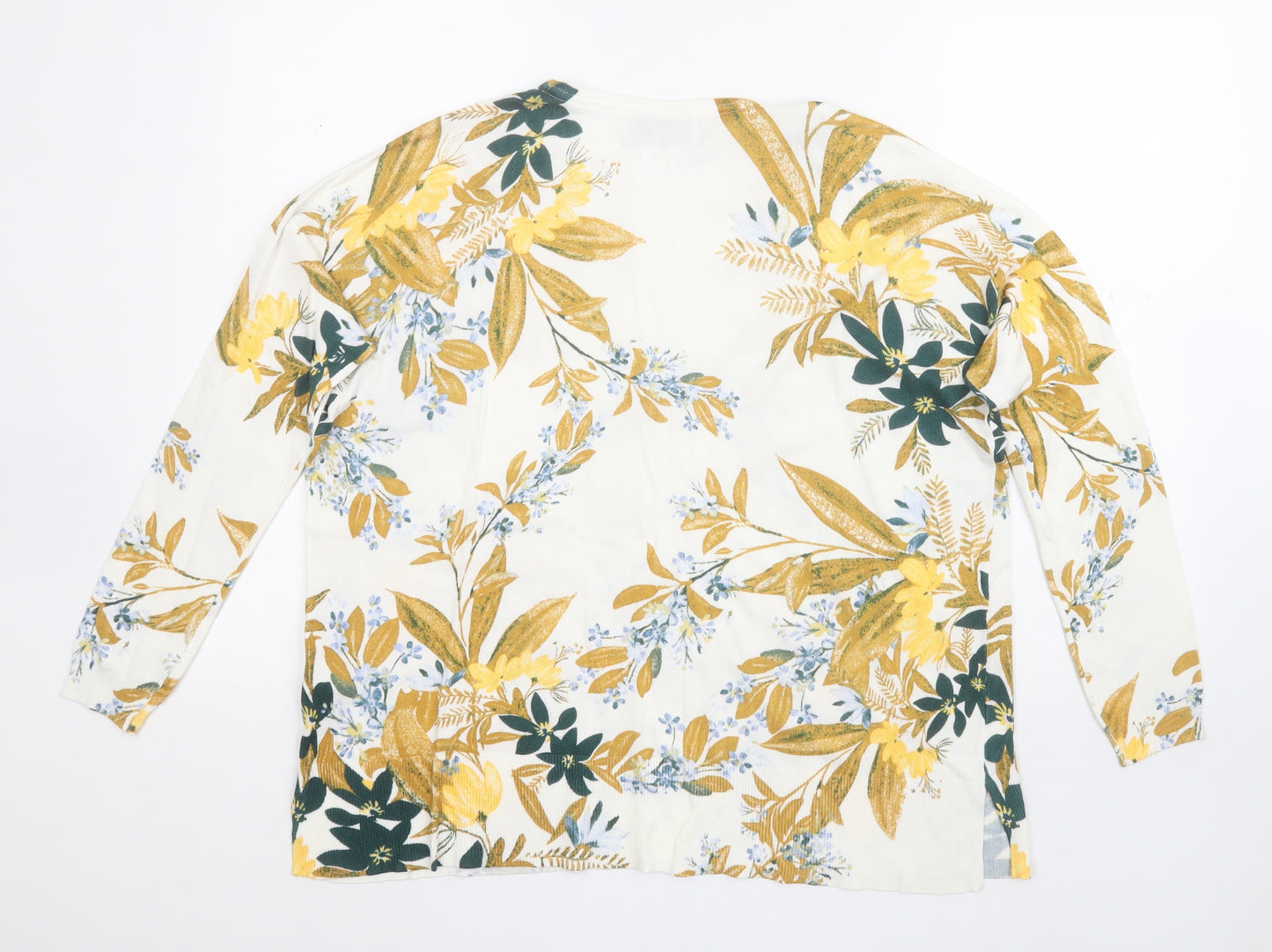 Per Una Womens Multicoloured Floral Viscose Basic T-Shirt Size 12 Round Neck