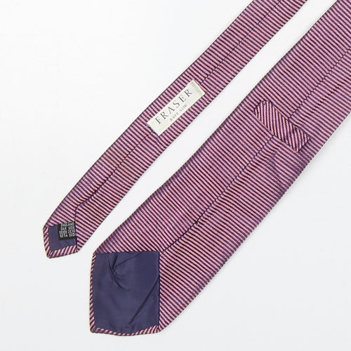 Fraser  Mens Multicoloured Striped Silk Pointed Tie One Size