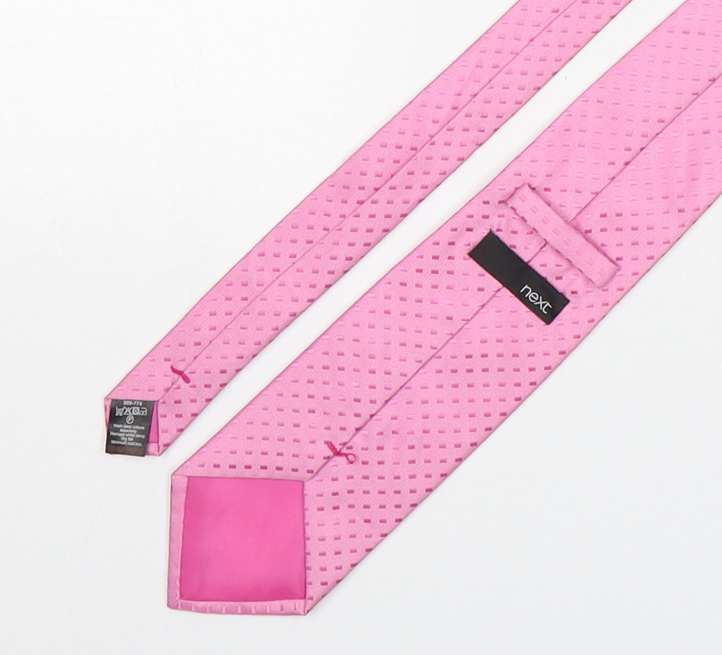 NEXT Mens Pink Polka Dot Polyester Pointed Tie One Size