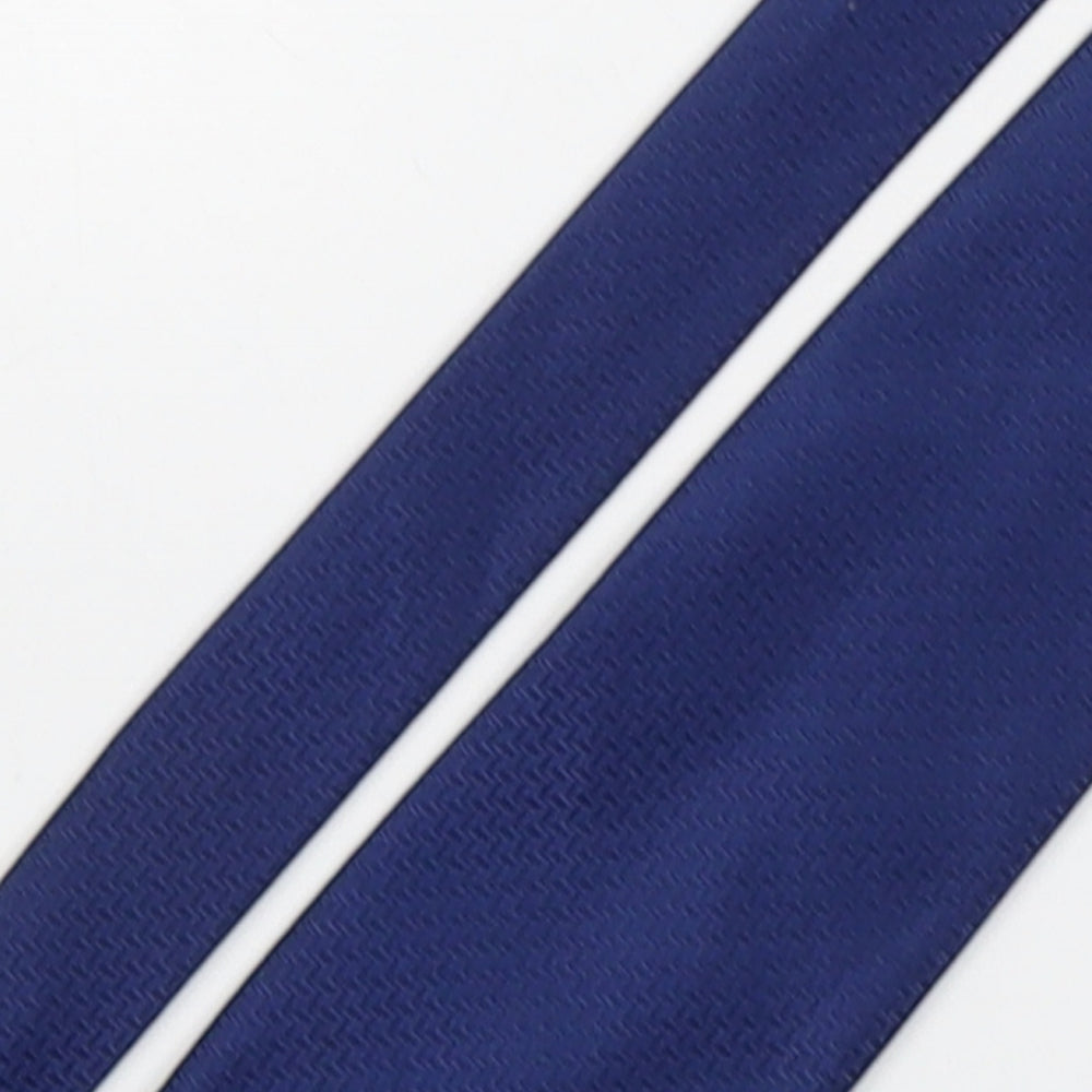 Thomas Nash Mens Blue Geometric Polyester Pointed Tie One Size