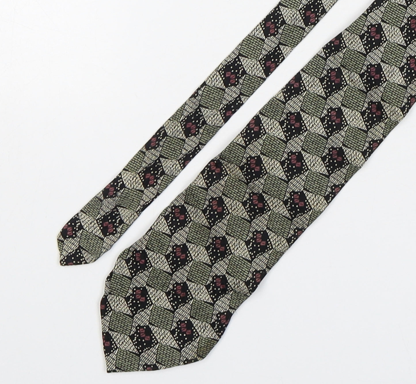 Horne Brothers Mens Multicoloured Geometric Silk Pointed Tie One Size