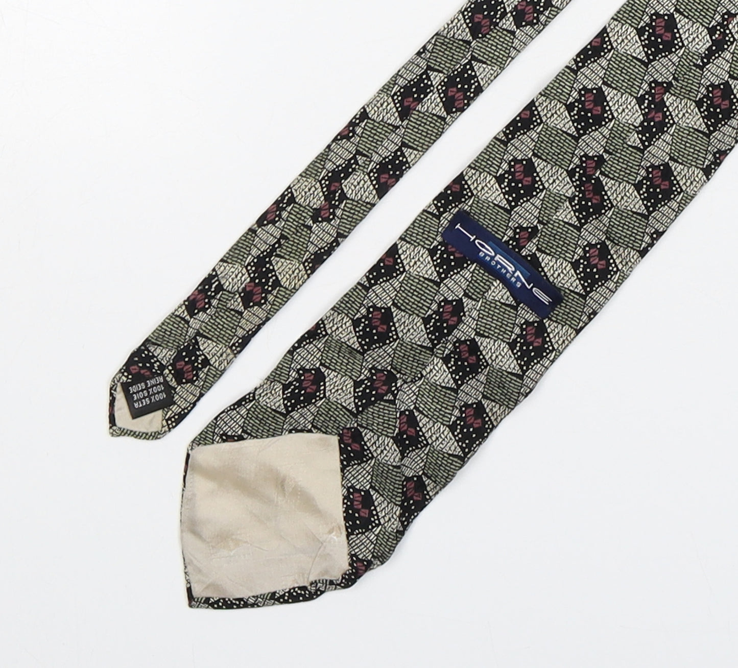Horne Brothers Mens Multicoloured Geometric Silk Pointed Tie One Size
