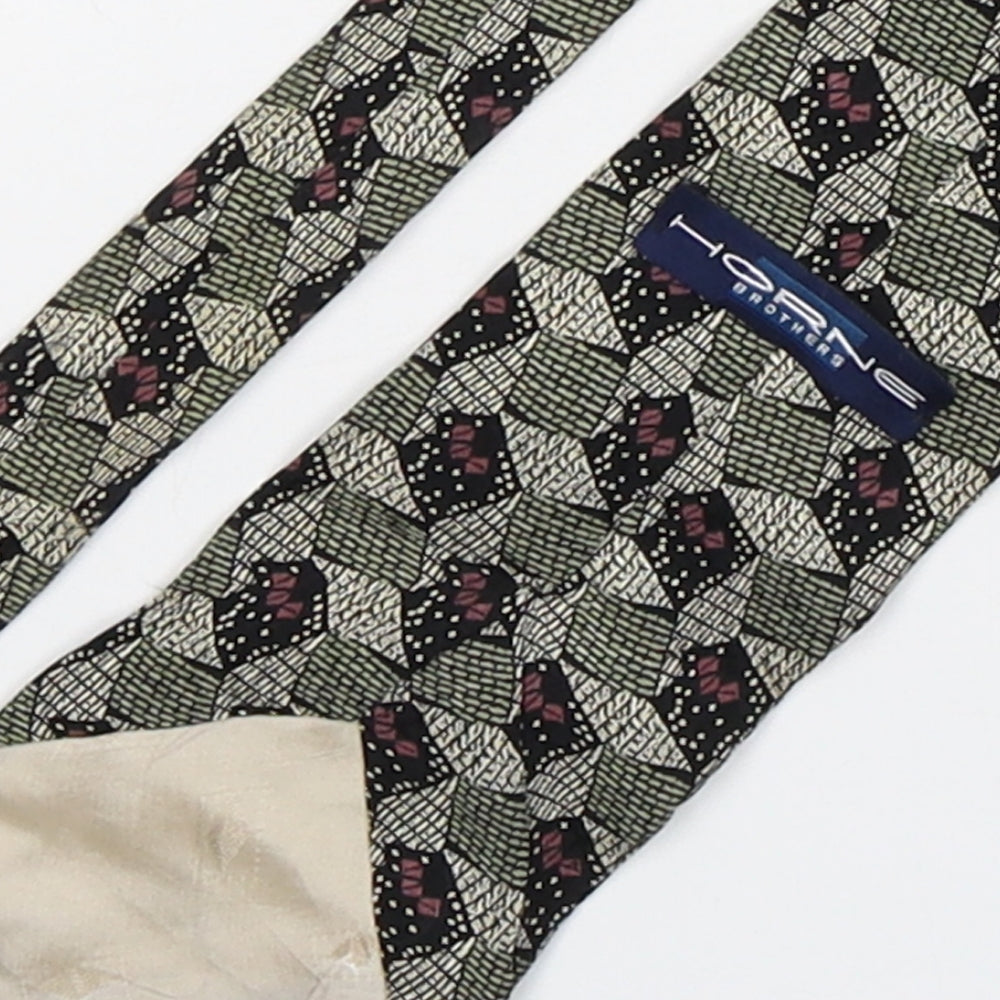Horne Brothers Mens Multicoloured Geometric Silk Pointed Tie One Size